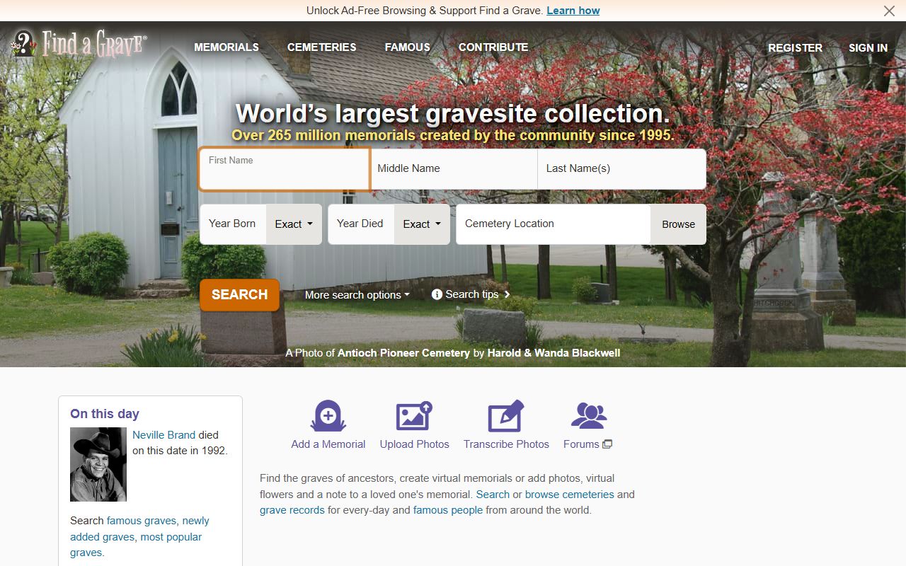 Find A Grave burial database for Grant County Arkansas death records and cemetery research