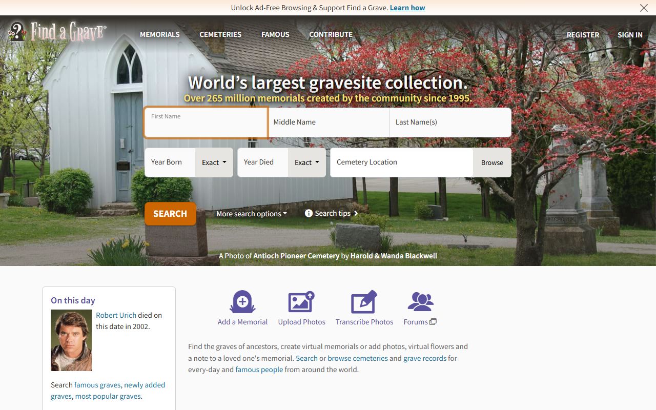Find A Grave - Logan County cemetery records
