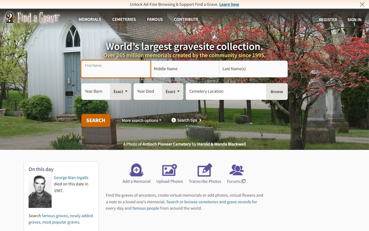 Find a Grave cemetery listings for Newton County Arkansas