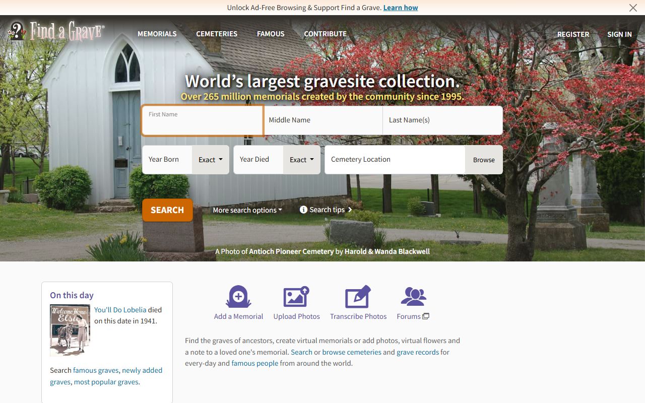 Find a Grave cemetery listings for Randolph County, Arkansas