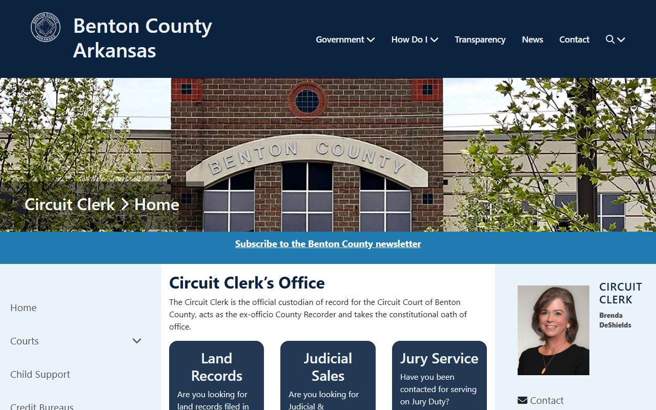 Benton County Circuit Clerk office handling estate and probate records
