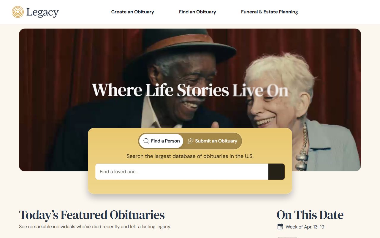 Legacy.com obituary search database for Arkansas death notices